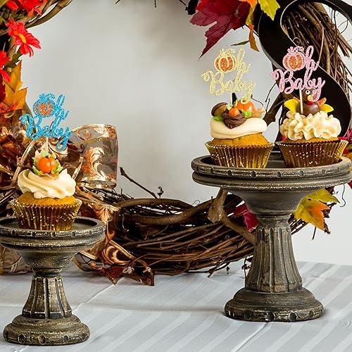 Miniatura 172 de 24 adornos de calabaza para cupcakes con purpurina para otoño, hojas, flores, calabaza, cupcakes, decoración de pasteles para Halloween, decoración