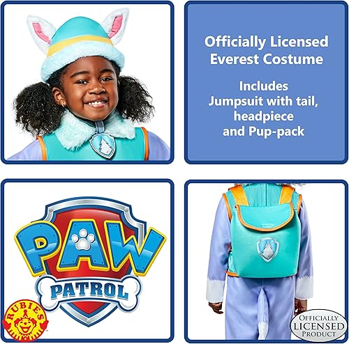 Miniatura 2 de Rubie's - Disfraz infantil del Everest de Paw Patrol Everest, tocado y paquete de cachorros, como se muestra, pequeño