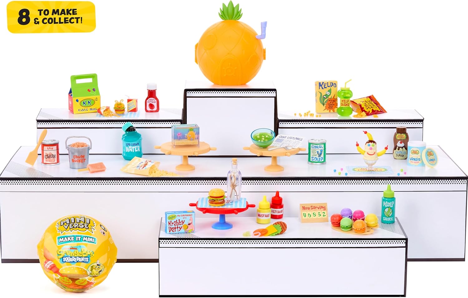 MGA's Miniverse Make It Mini Spongebob Squarepants (2 Pack), Mini Collectibles - Blind Pack, DIY, Resin, Replica Food, Not Edible, Novelty, Gift, 8+