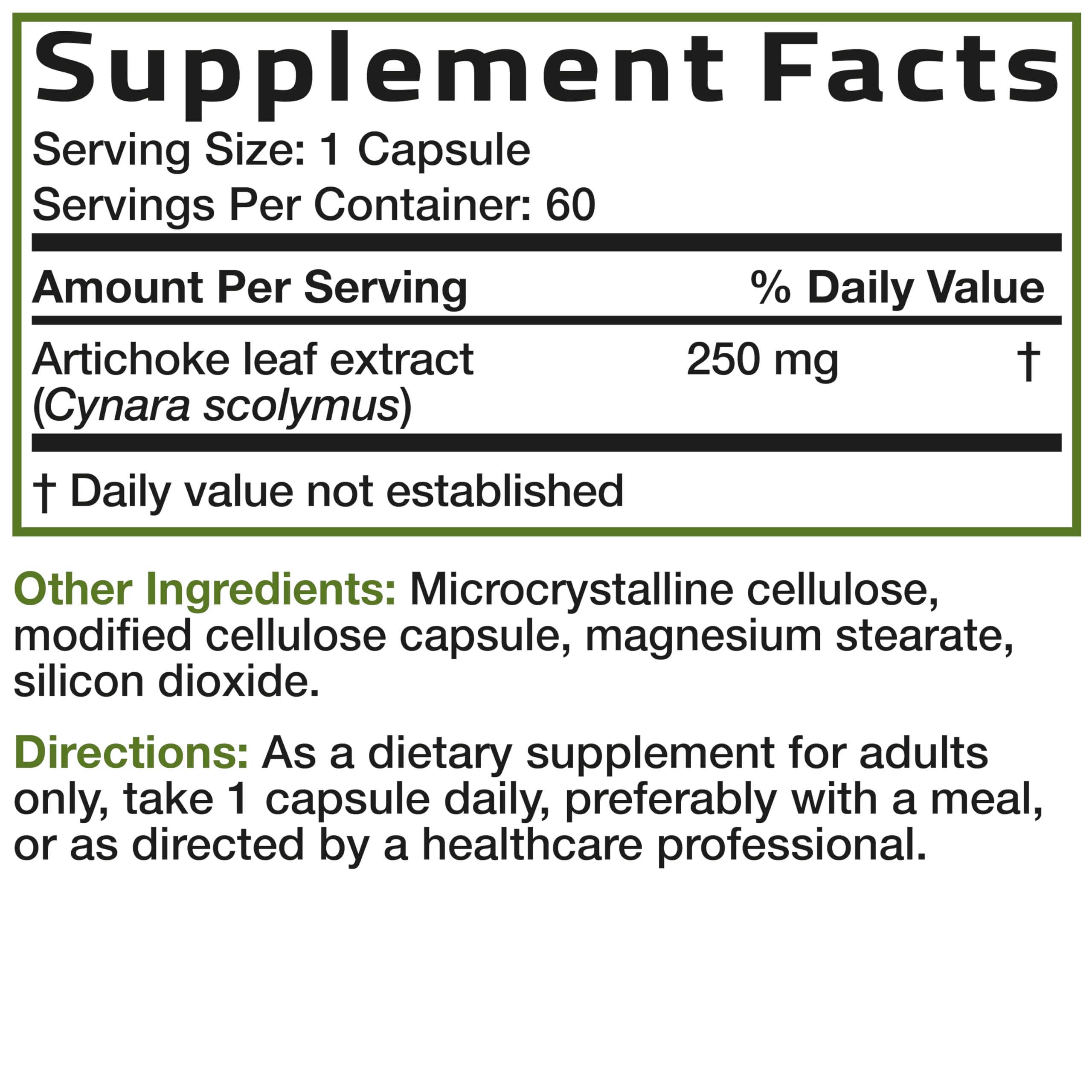 Bronson Artichoke Leaf Extract Extra Strength, 60 Vegetarian Capsules — Amazon image 6