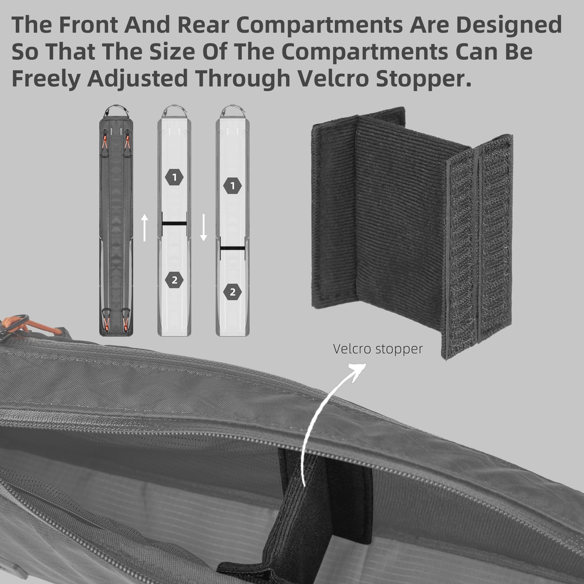 Rhinowalk Bicycle Triangle Frame Bag Front Storage Pouch for Touring Bikepacking, Black, 2.1L - Image 4
