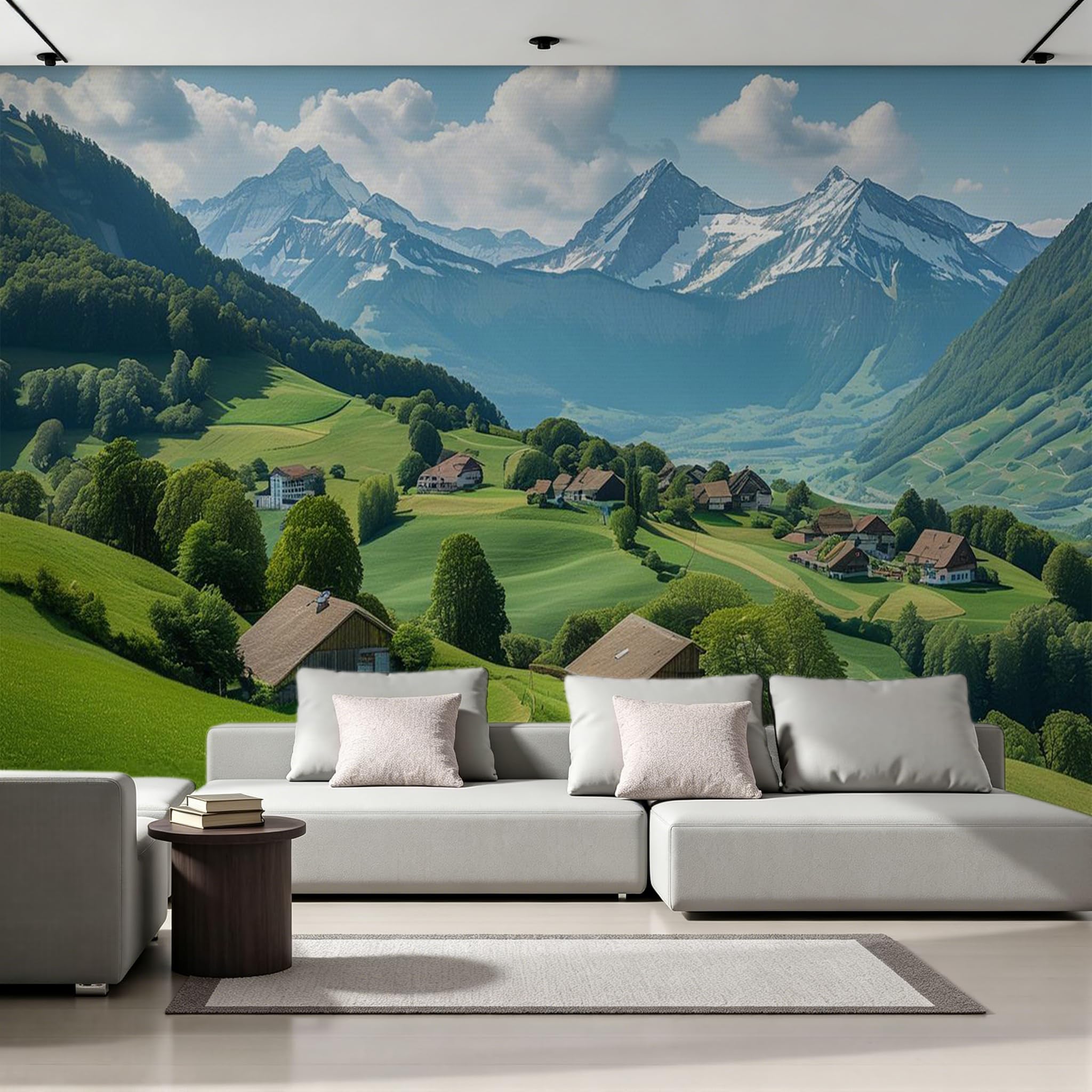 Carta da parati effetto 3D Montagna 366x 254 cm Murale Non Tessuto Natura Paesaggio Fotomurale Stampa HD Moderna Poster Per Soggiorno E Camera Da Letto Design 2M1618