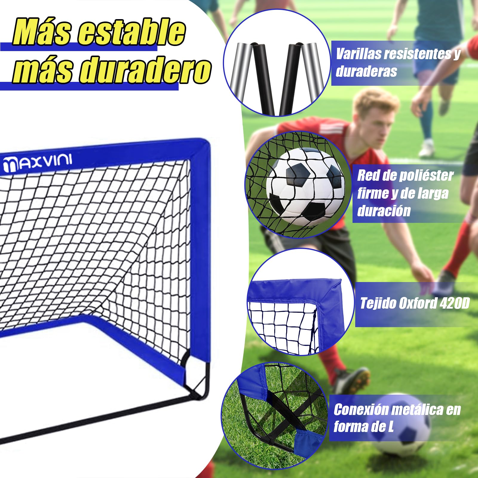 Porterías de Fútbol 90×74×74cm / 182×120×120cm Equipos de Entrenamiento con Bolsa de Transporte