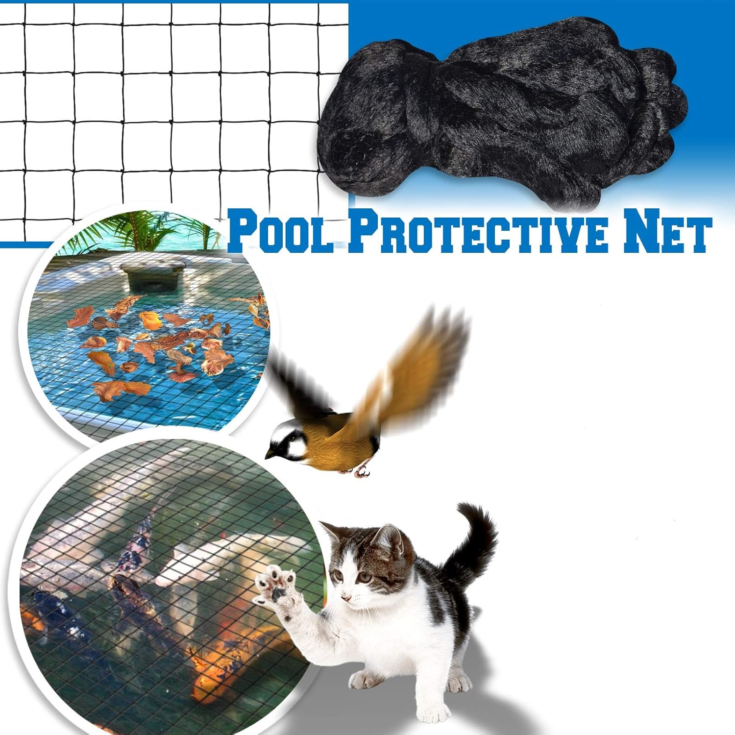 BenefitUSA Pool Netting Pond Protective Floating Net Tub Mesh Cover (28' x45')
