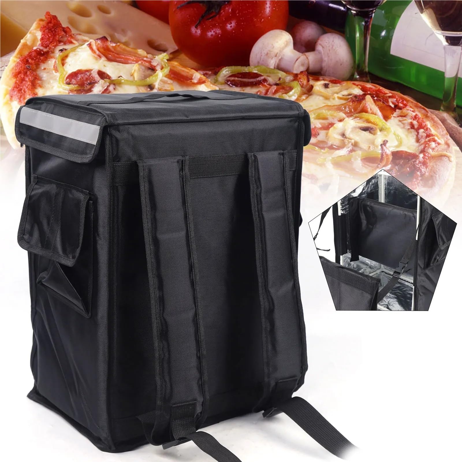 Sac Isotherme Repas Sac à Dos de Rangement for Pique-Nique, Livraison Portable 42l, Grande capacité, Tissu Oxford imperméable, 1 pièce