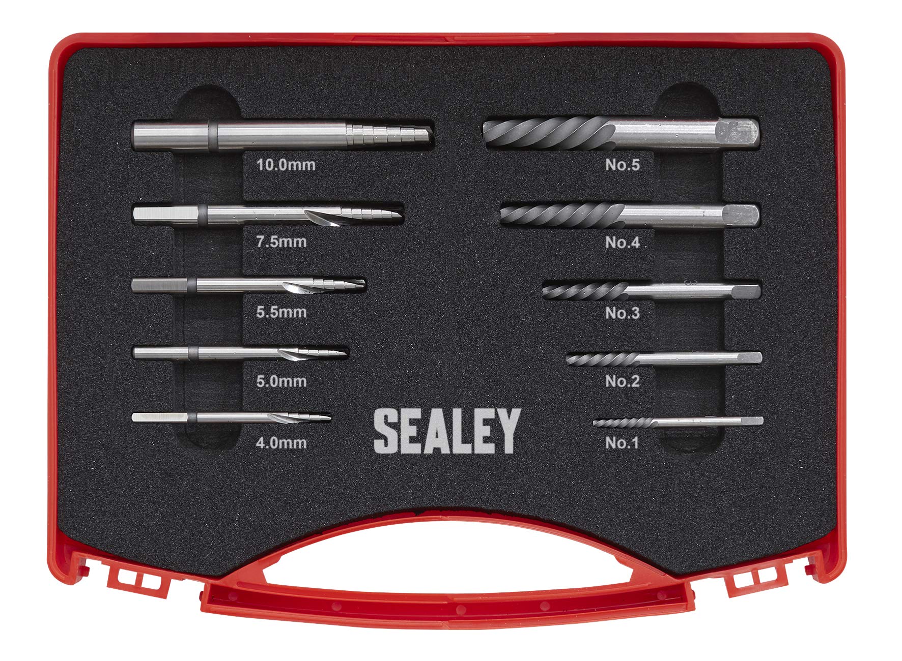 Sealey AK8187 - Set di estrattori per viti e bulloni, 10 pezzi