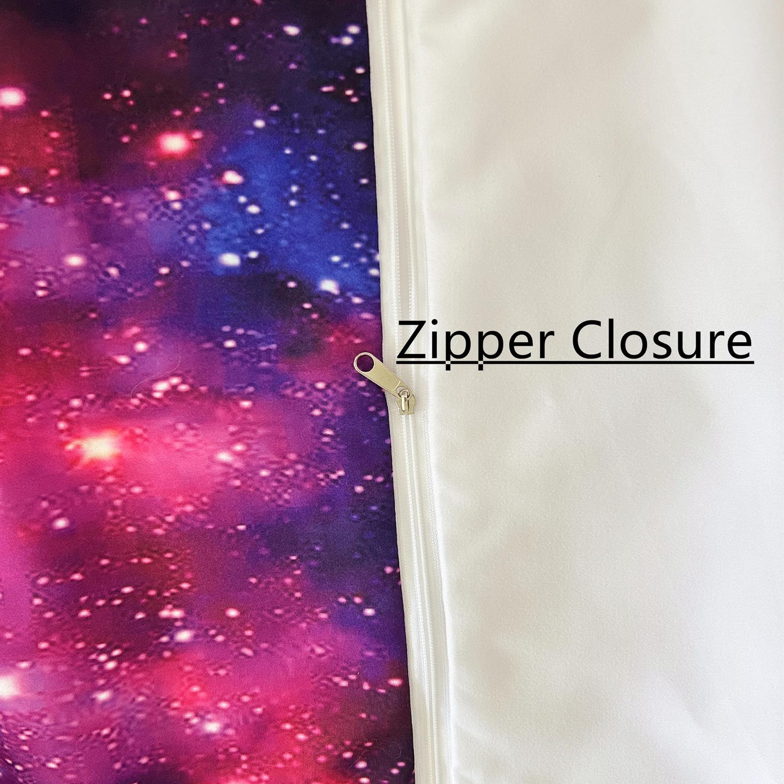 ANHOPE Galaxy Duvet Cover Set Soft Comforter Cover Purple Pink Nebula Stars Print Pattern 3 Piece Bedding Set including Pillowcase All Season Quilt Cover with Zipper for Kids Adults Double Size - Image 3