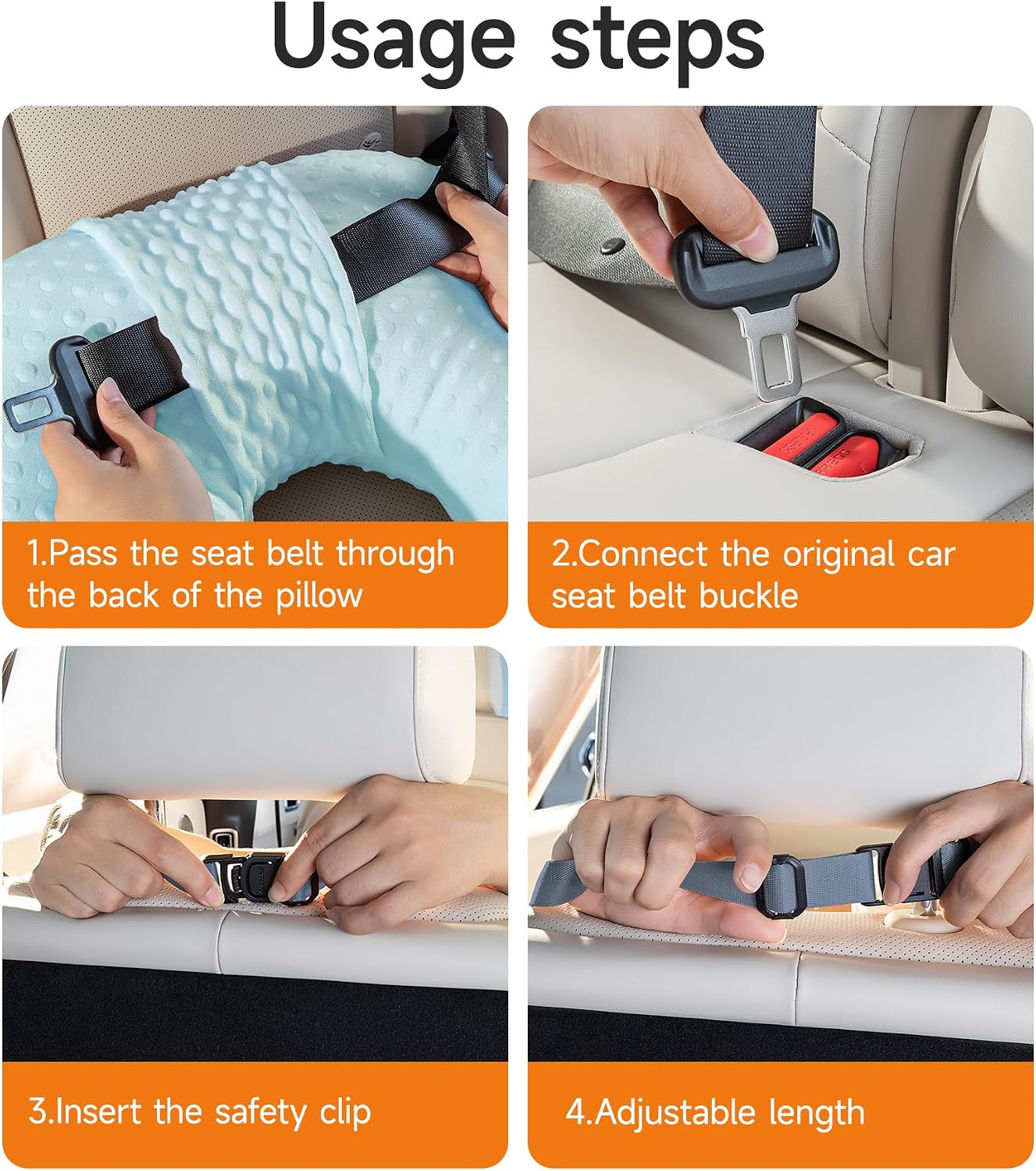 BEBAS U-Shaped Car Pillow, Cute Designs, Booster Seat, Sleeping image 5