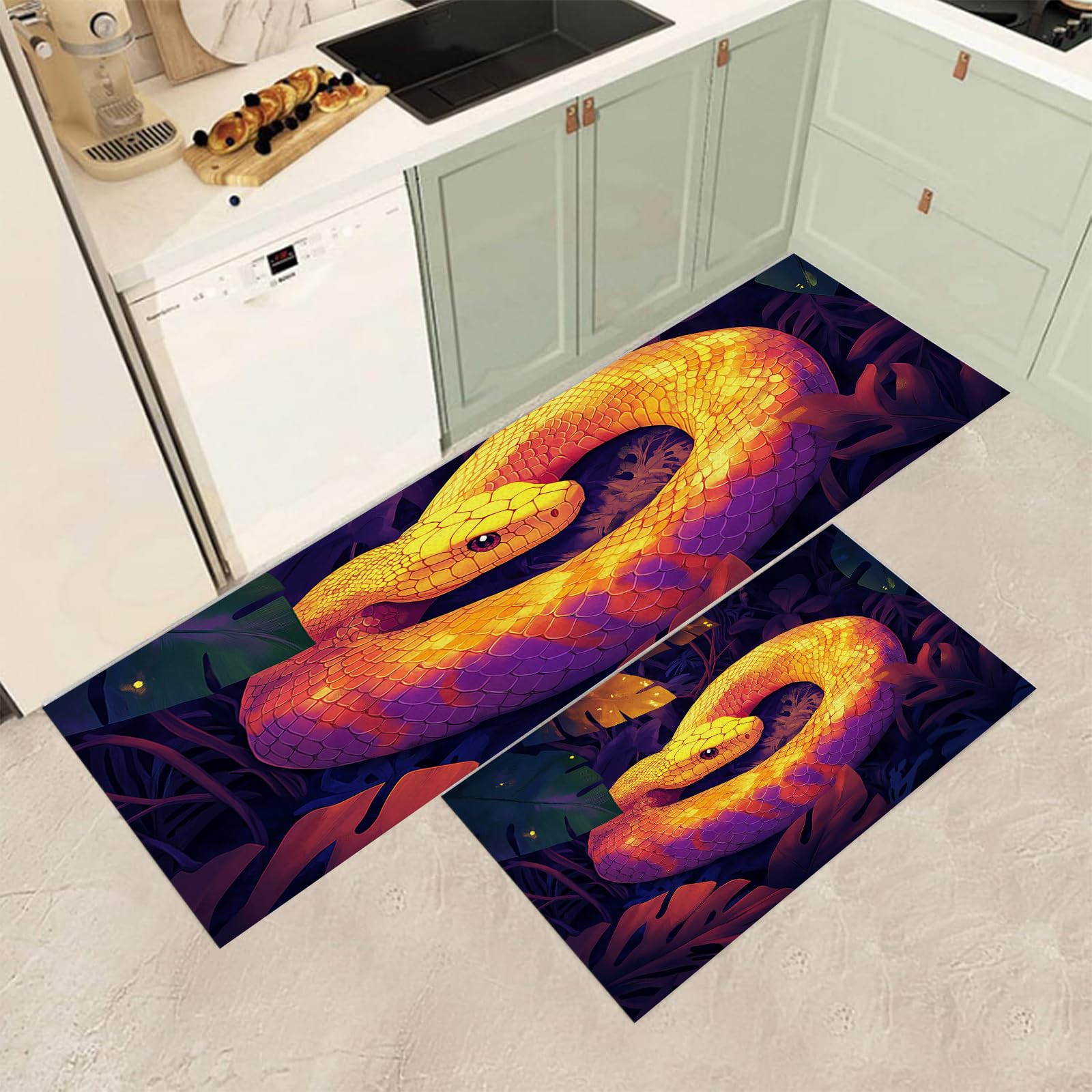Tapis de cuisine décor forêt : sublimez votre salle à manger avec ce lot de 2