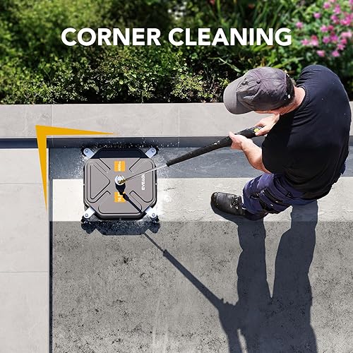 Miniatura 6 de EVEAGE BJ16 - Accesorio limpiador de superficie para lavadora a presión de 16.5 pulgadas, disco cuadrado de 4000 PSI con conexión rápida de 14