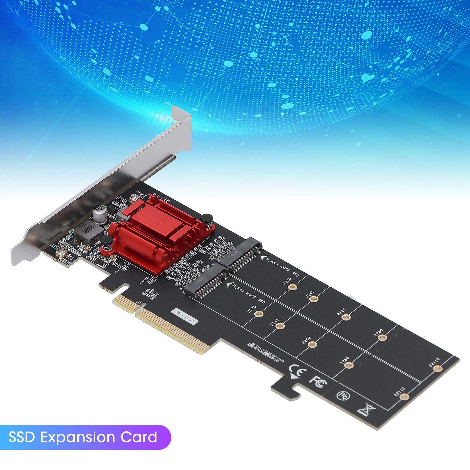 Konwerter NVMe M.2 SSD z Interfejsem PCIe 3.1, Osiąga prędkość Odczytu 3,5 GB/s, Ekspander Dysku Twardego do Komputera PC, 1 do 2 Dysków, Materiały Komputerowe