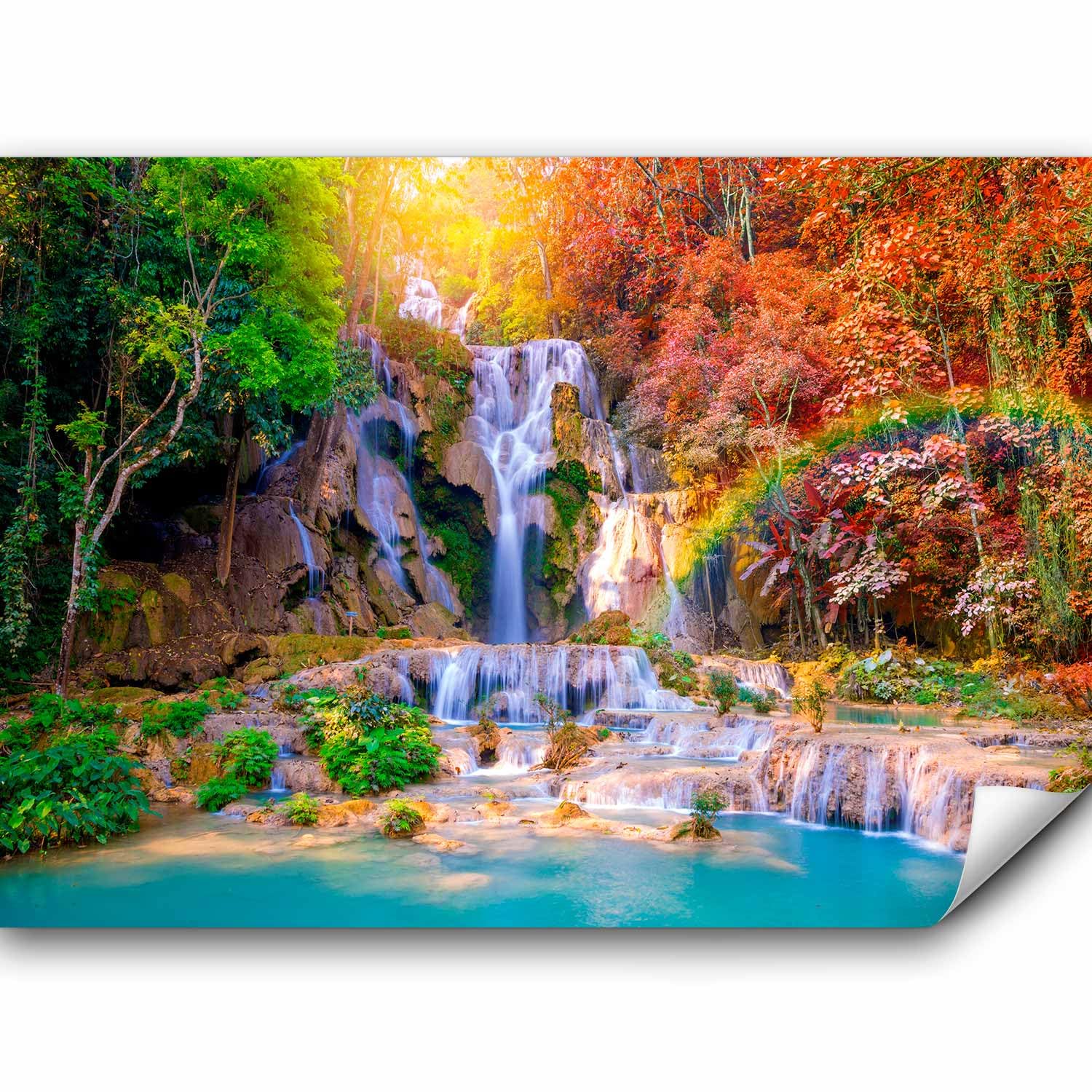 murando - Fototapete Premium-Vlies Wasserfall Tapeten, Schlafzimmer, modern | Premium-Vliesstoff, Full HD Druck, hochwertige Verarbeitung fürs Wohnzimmer, schnelle Montage, lichtbeständig, geruchsfrei