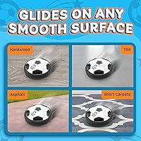 Vista 7 de Juego de 2 pelotas de fútbol LLMoose Hover con luces LED y parachoques de espuma suave para proteger muebles, juguetes para niños de 2 a 16 años