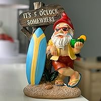 Vista 5 de Gnomos divertidos de jardín, gnomos de jardín para exteriores, decoraciones de gnomos para patio (estatua de gnomo de playa para jardín)