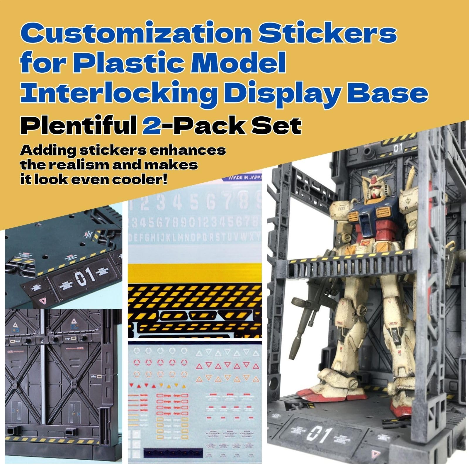 Plastic Model Display Items Set (Display Base x2, Stickers x2, Nippers) - Image 3