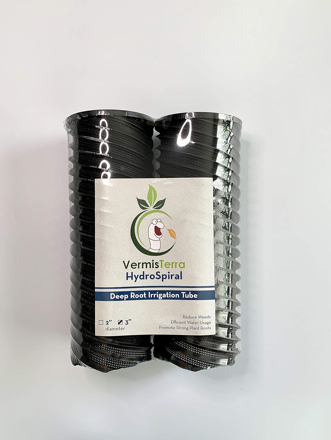 VermisTerra HydroSpiral Tubes - Anti Clog Mesh for Tree Watering - 3" Diameter, 10" Length for Deep Root Irrigation, Watering Stake, Aeration and Feeding, SubSoil, Saves water, Improves Plant Health
