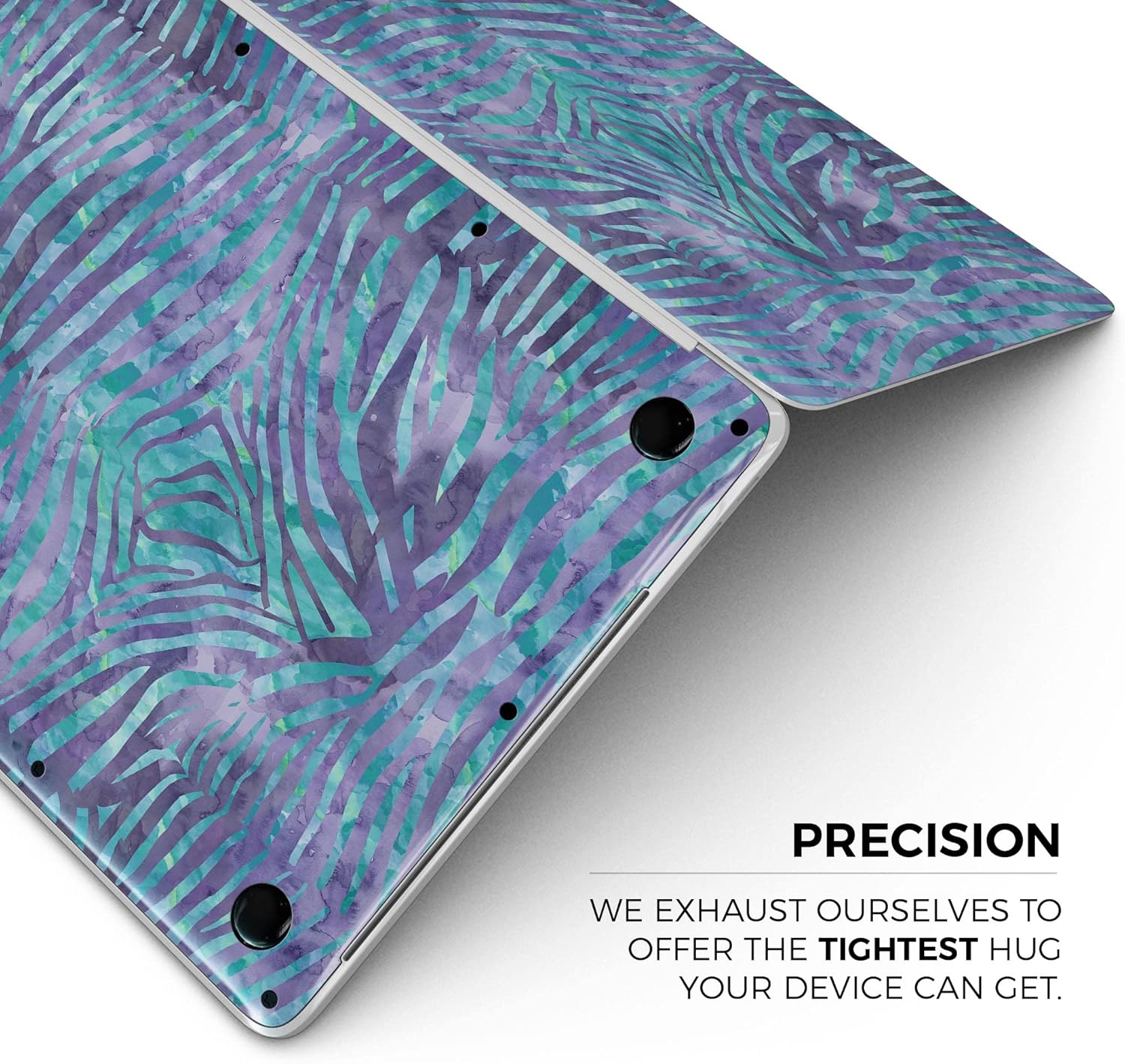 DesignSkinz - Blue and Purple Watercolor Zebra Pattern - Full-Body Wrap Protective Decal Skin Kit Compatible with MacBook 13" Pro M1 (A2338)