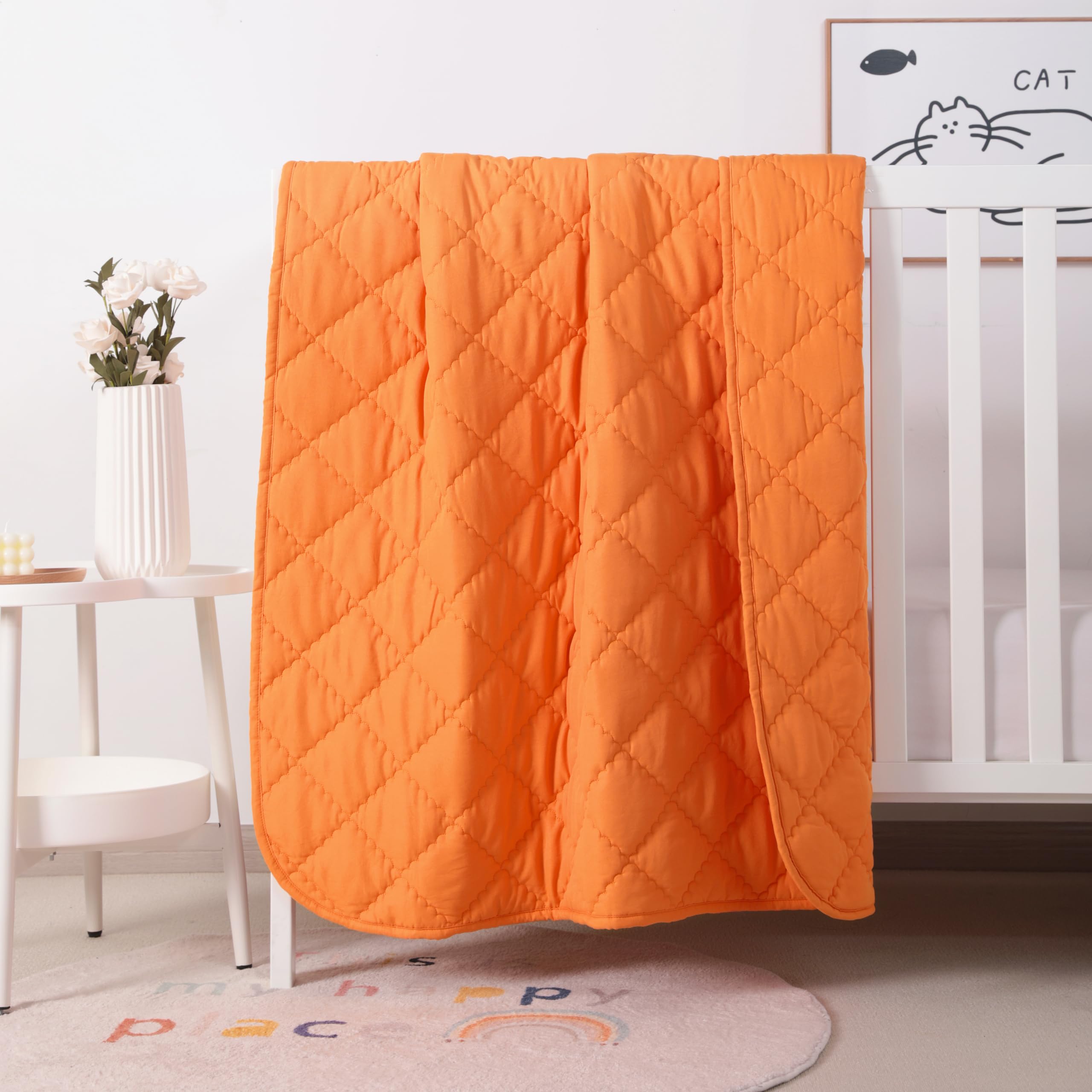 FLXXIE 39x47 Inch Down Alternative Toddler Comforter, Orange