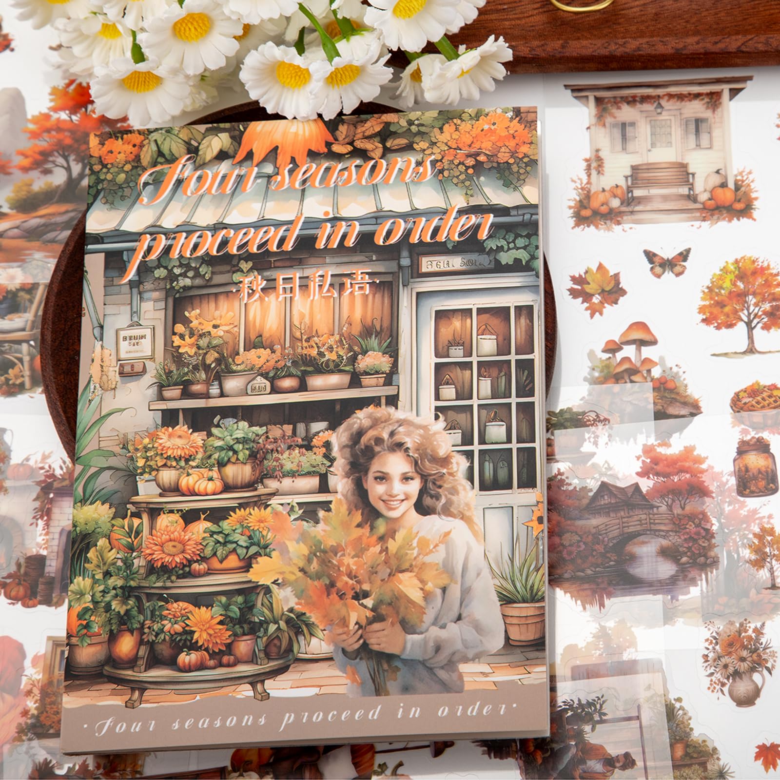 Uideyvi Autumn Theme Sticker Scrapbooking Supplies for Junk Journal 20 Sheets PET Stickers, Vintage Journaling Stickers - Image 4