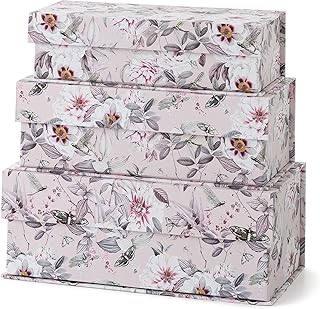 Soul & Lane Decorative Storage Boxes with Lids, Set of 3 Memory Keepsake...