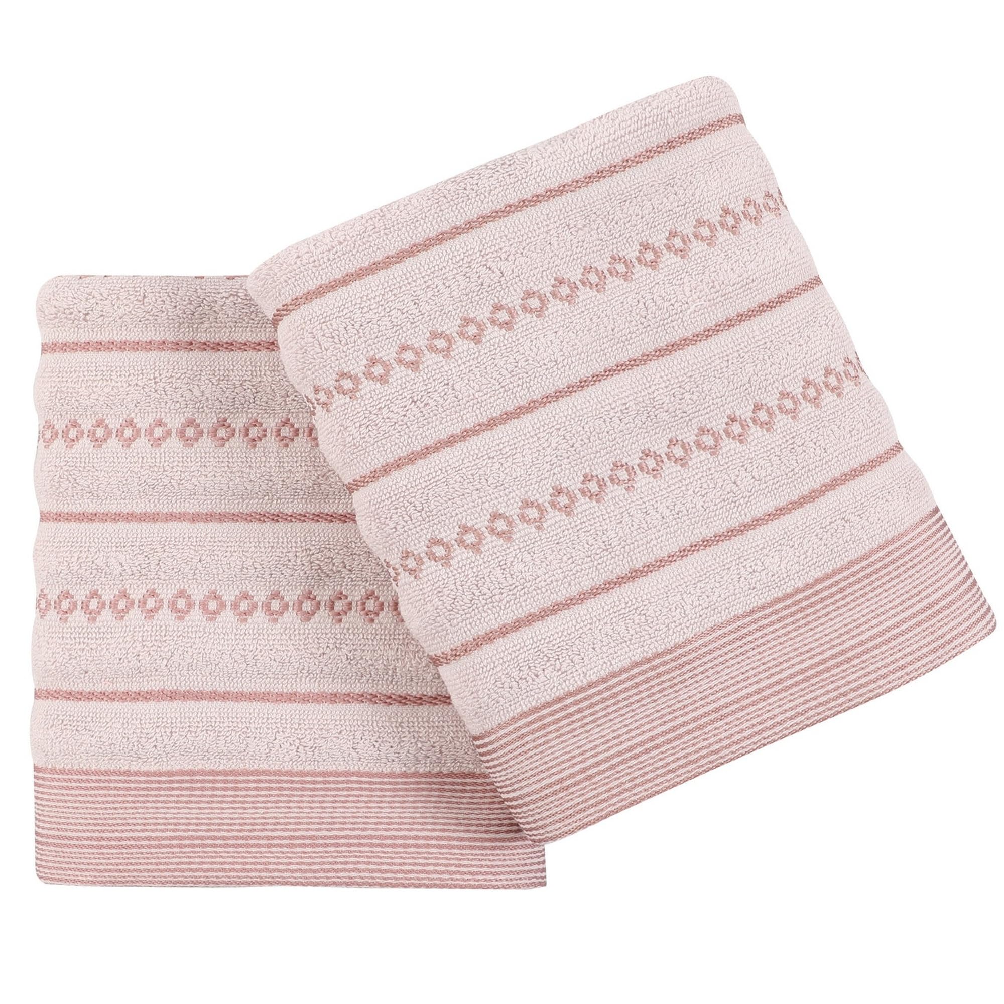 WELL HOME MOBILIARIO & DECORACIÓN Hand Towel Set (2 Piece) Pink and Brown, Brown Pink, 50x90 - Image 4