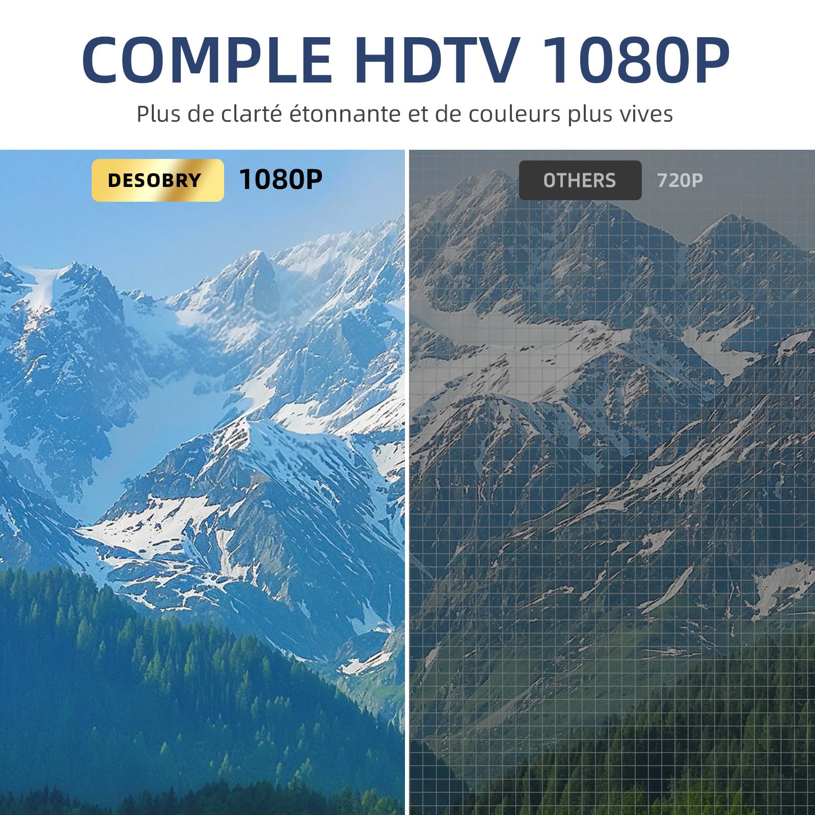 Desobry Téléviseur Portable 14,2 Pouces 1080p