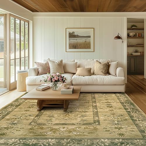 Miniatura 141 de jinchan Alfombra de área lavable de 2 x 3, alfombra vintage floral para puerta de interior, con antideslizante, alfombra pequeña de pelo bajo