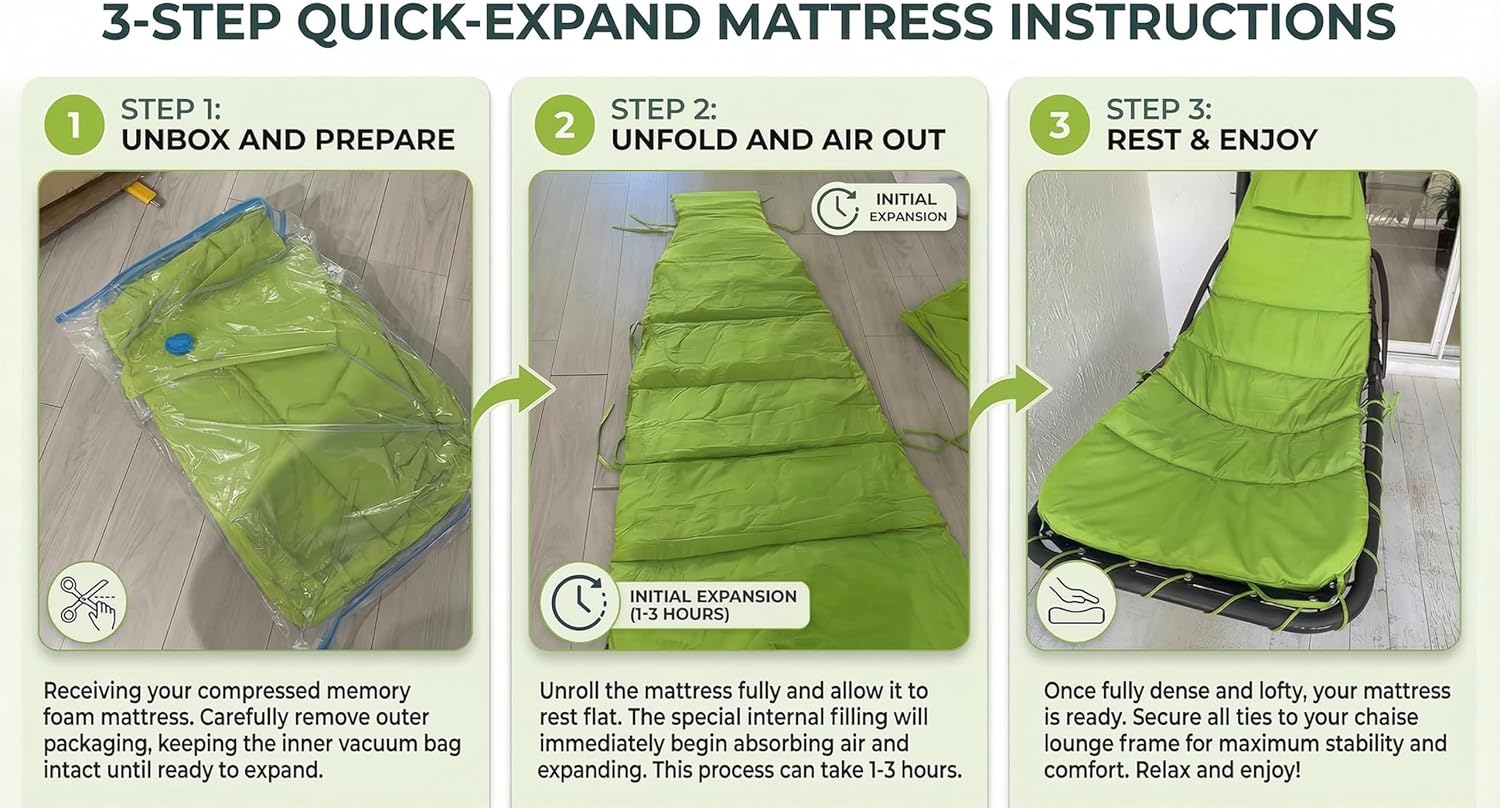 Weatherproof Replacement Cushion Pad and Umbrella for Hanging Lounge Chair Outdoor Chaise Hanging Hammock Chair - Long-Lasting, Fade-Resistant, Quick-Dry, Outdoor Lounge Replacement Set (Lime)
