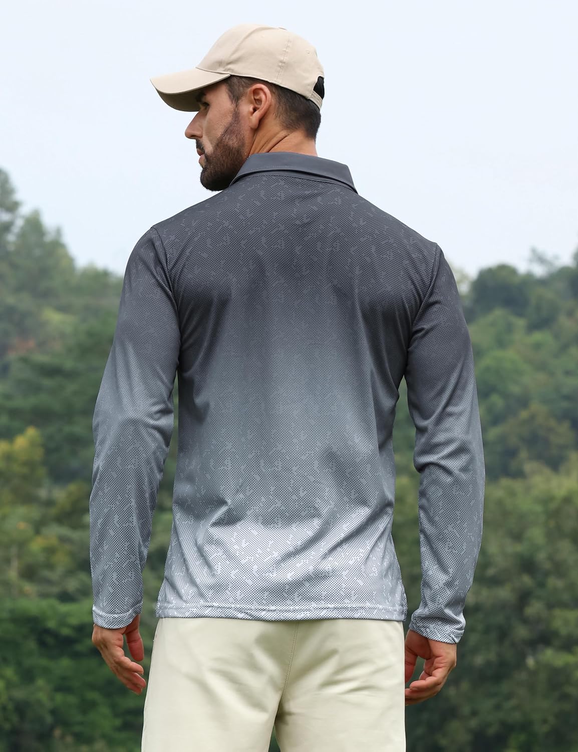 APTRO Long Sleeve Polo Shirts for Men Performance Golf Shirt Dry Fit Moisture Wicking Fashion Print T-Shirt - Image 4