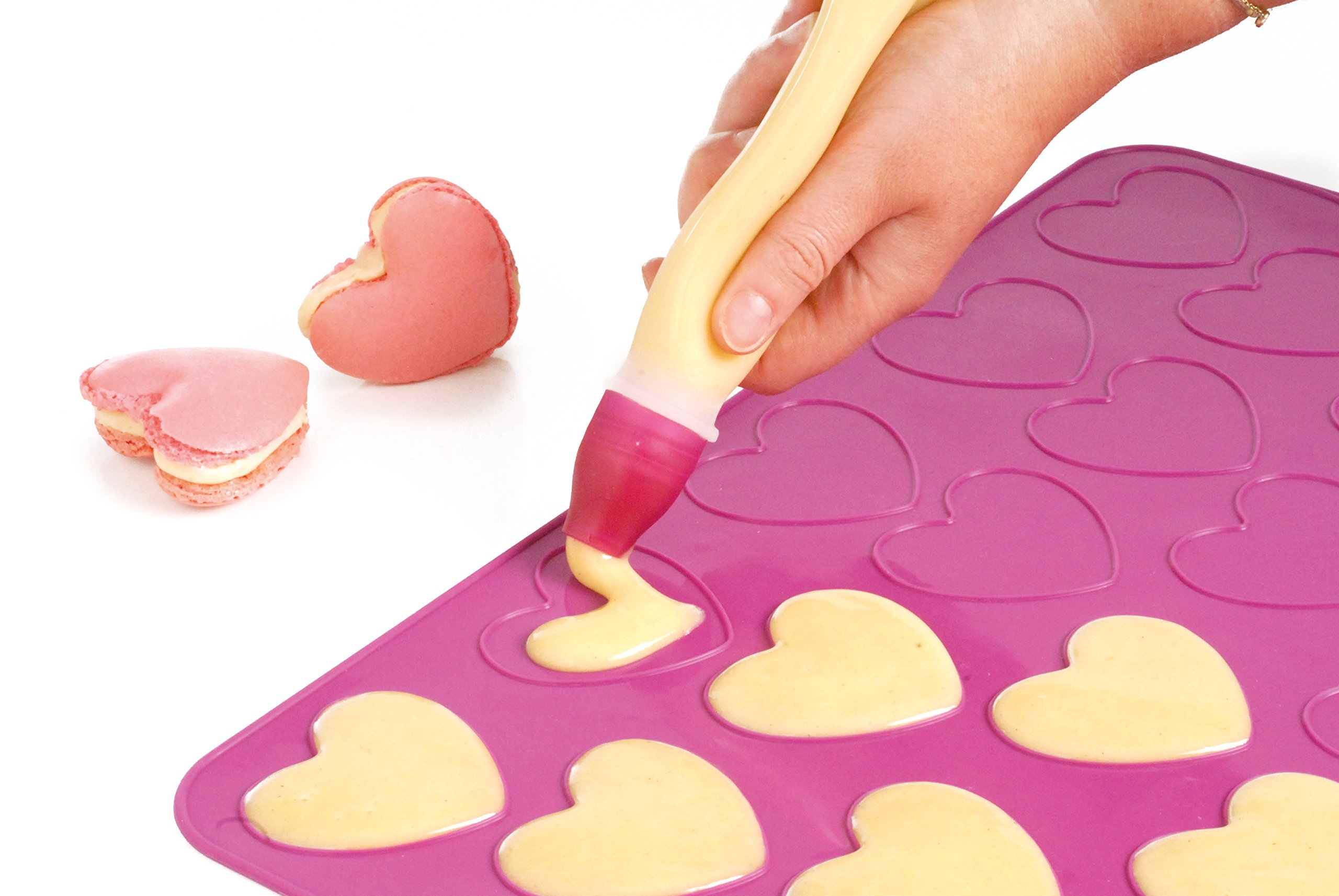 mastrad F45760 Kit Macaron Cœur Silicone Berry 33,5 x 5 x 20,9 cm
