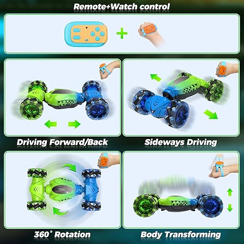 Miniatura 6 de Coche de acrobacias RC con detección de gestos, juguetes para edades de 4 a 12 años, regalo para edades de 6, 7, 8, 9, 10, 11, 12, automóvil de