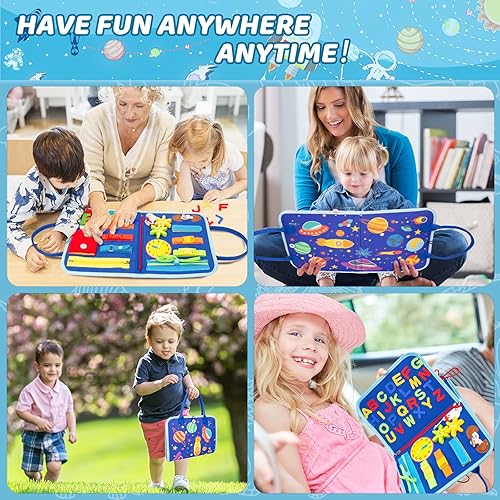 Miniatura 6 de Splaks Tablero ocupado para niños pequeños con página de bricolaje juguetes Montessori 20 en 1 juguetes de actividad sensorial juguetes educativos