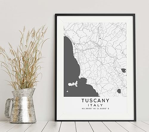 Miniatura 6 de Mapa de Toscana, Italia, Light 2 (8x10)