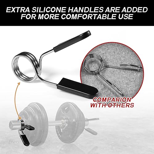 Miniatura 6 de RITFIT Mancuernas olímpicas de 1620 pulgadas, par de barras de mancuernas cargables de 500 libras con collares para placas de peso olímpicas de 2