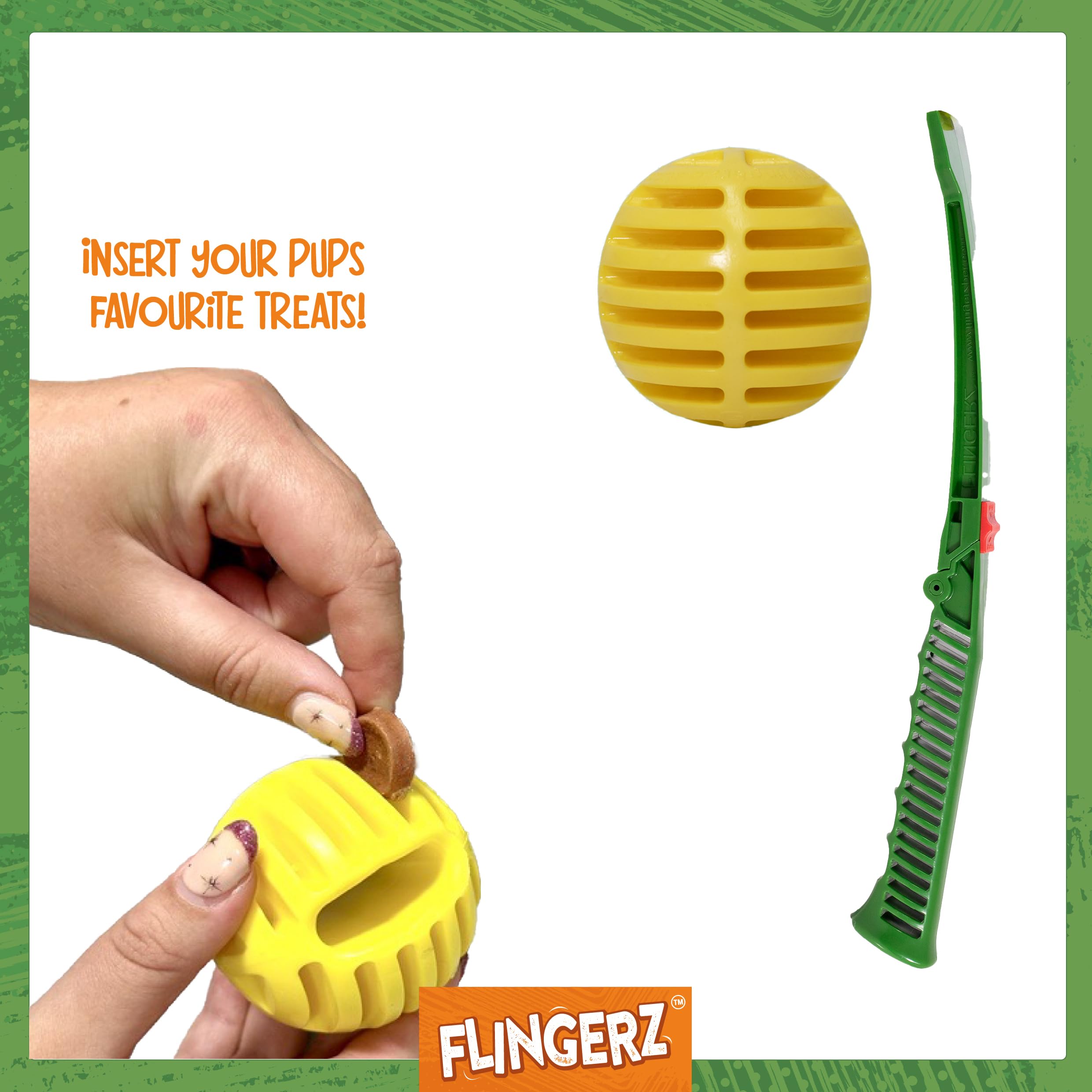 Rosewood Flingerz Dog Treat Ball Launcher, Durable Interactive Fetch Toy for Active Dogs - Image 2