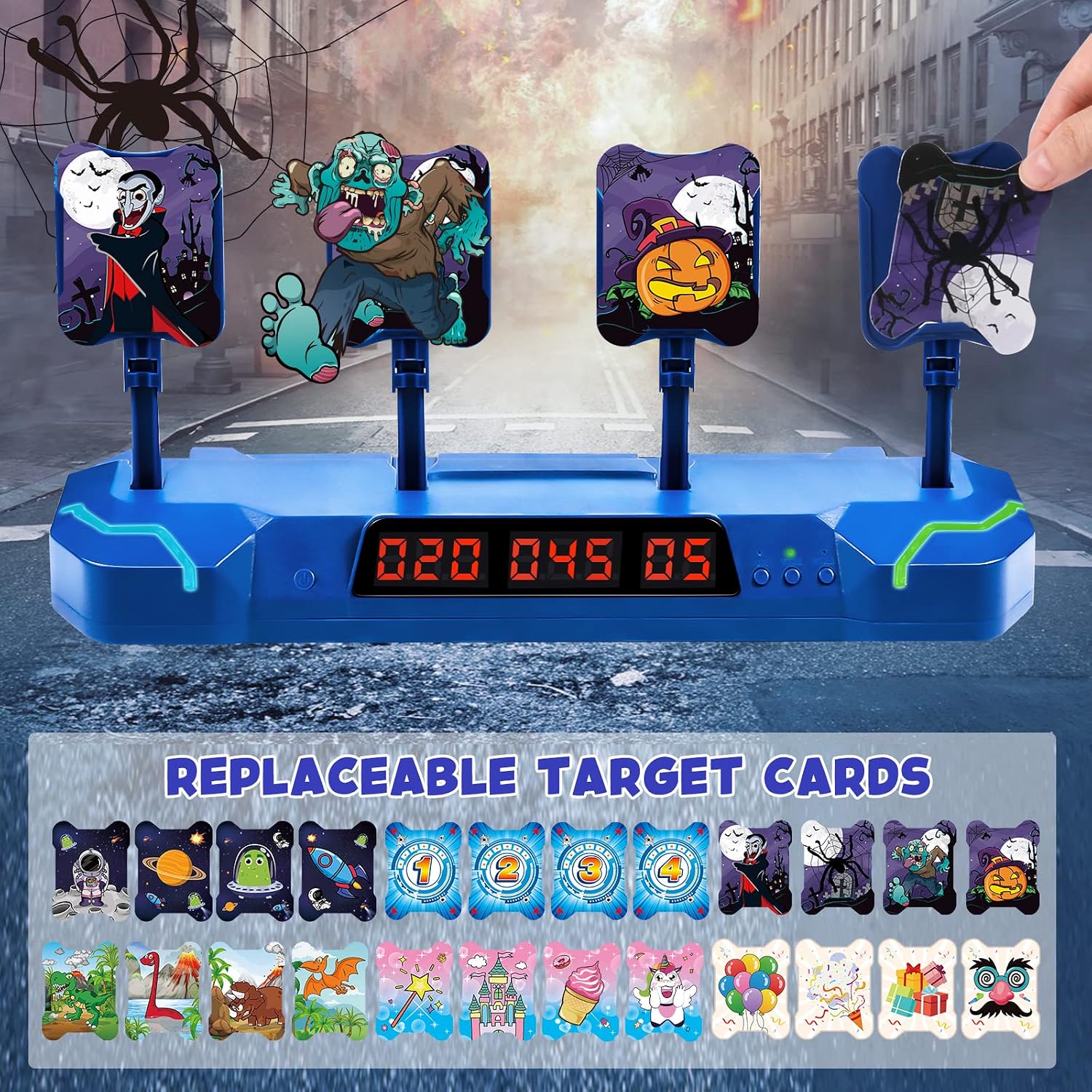ONLYFUN Digital Shooting Targets Game, 4 Targets Auto Reset Electronic Scoring Toys, Shooting Toys for Age of 5 6 7 8 9 10+ Years Old Kid Boys Girls