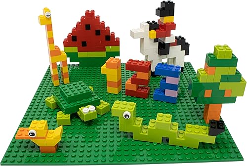 Miniatura 7 de Classic - Placa de ladrillo de construcción de 2 lados de 32 x 32 pulgadas (10 x 10 pulgadas), paquete de 4 unidades para ladrillos de juguete,