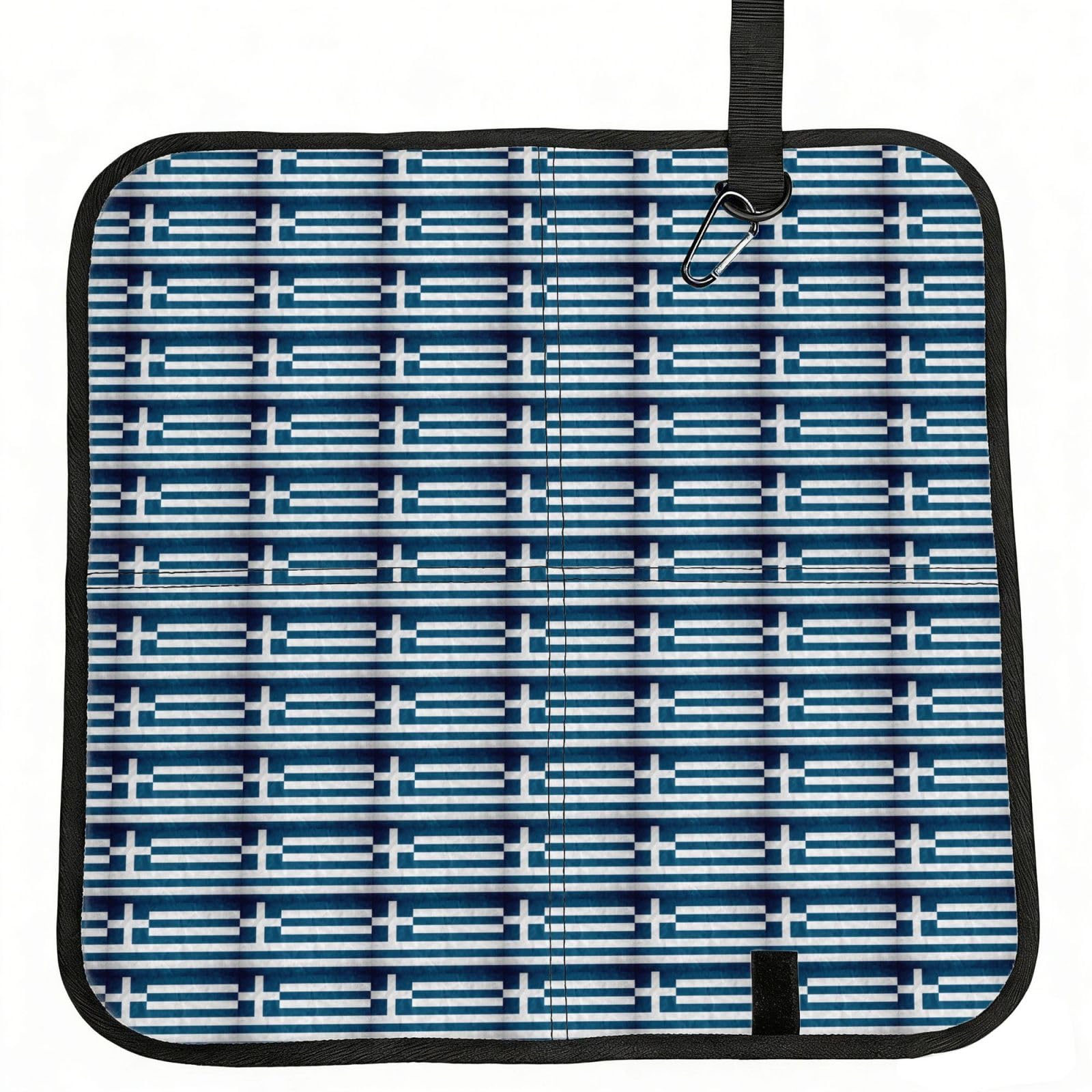 ERCgad Greek Flag Print Foldable Seat Cushion Portable Chair Pad Lightweight Travel Outdoor Office Home