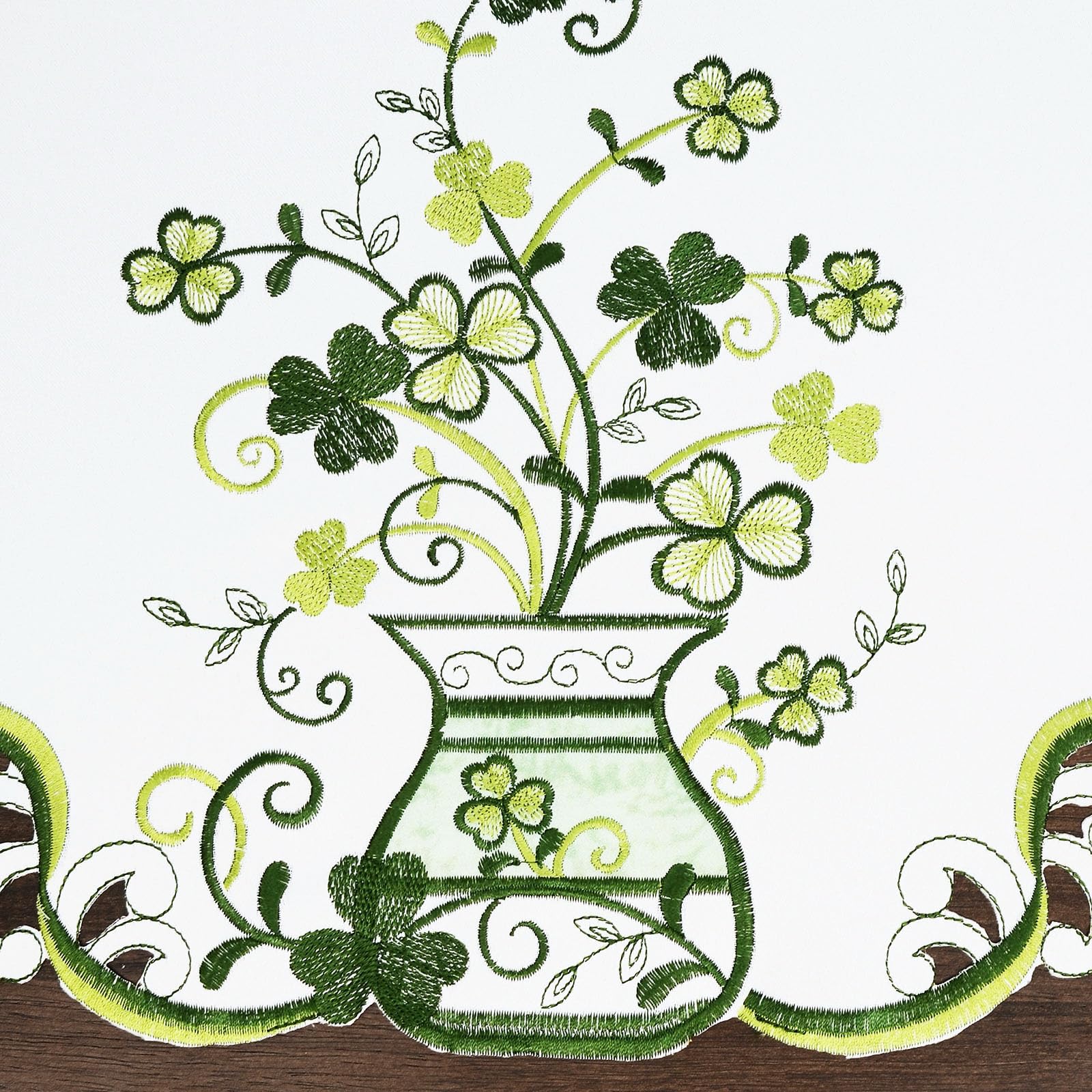 Simhomsen Irischer Kleeblatt-Tischläufer – Bestickt, 35,6 X 86,4 Cm, Für St. Patrick’s Day & Frühlingsdeko (Polyester)