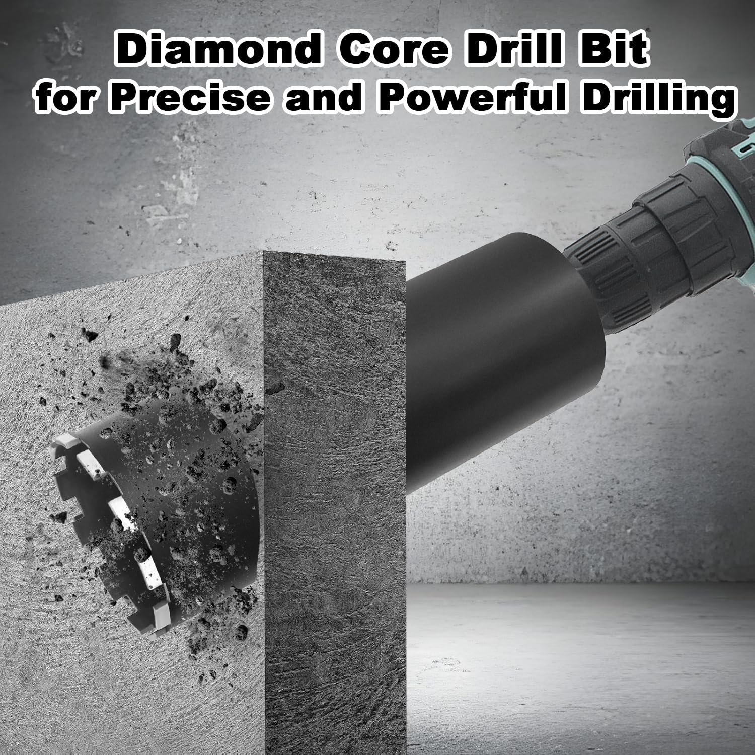 5" Diamond Concrete Core Drill Bit, 1-1/4-7" Thread Laser Welded Core Bit, 17-3/4" Drilling Depth High-Performance Core Drill Bit for Concrete, Stone, Brick, Floors and Masonry Wall