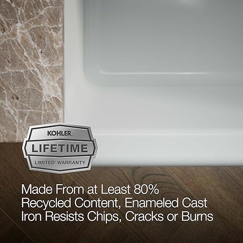 Vista 64 de Kohler Fregadero de la granja Kohler Whitehaven, Frente al delantal altos, K-6489-0, Blanco
