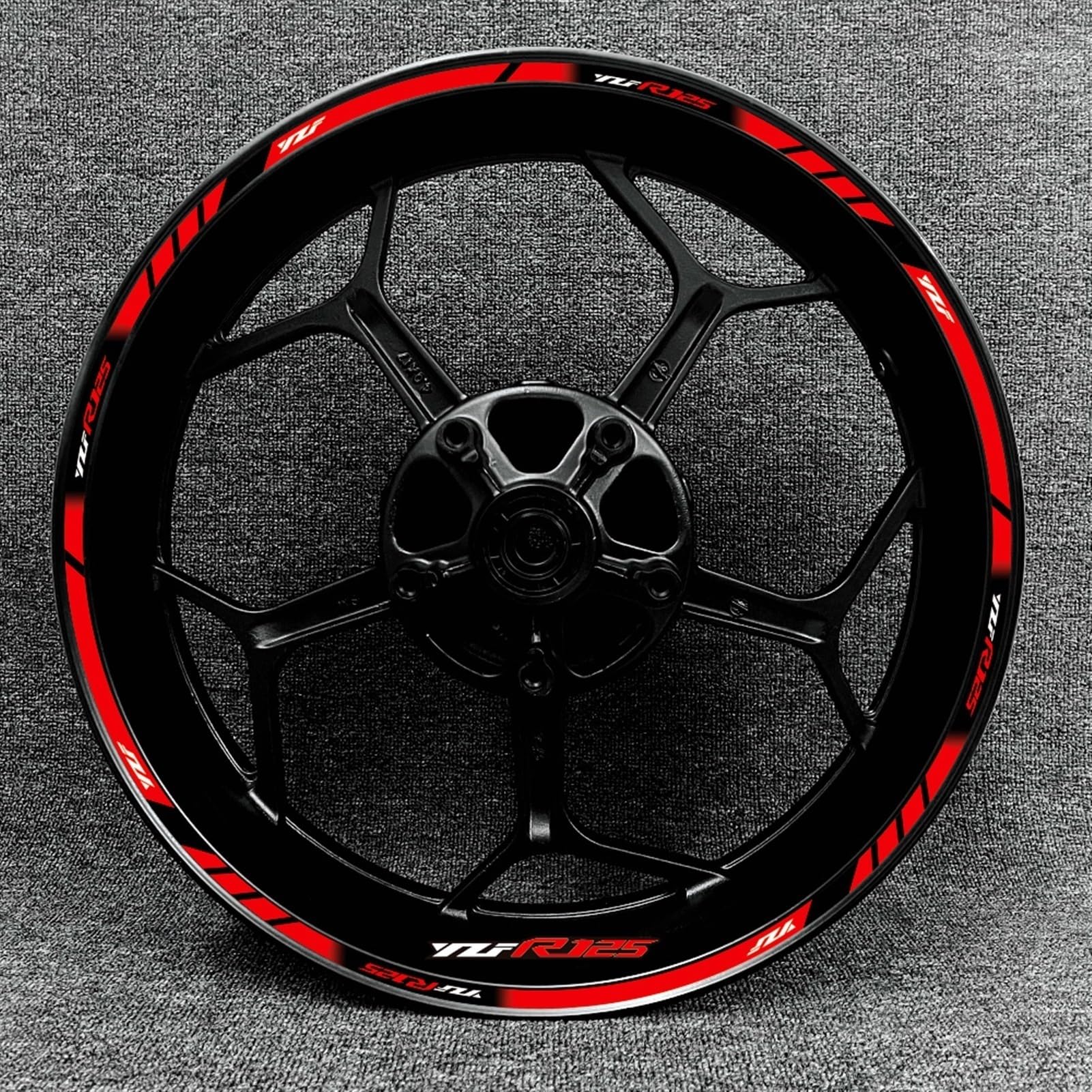 Motorcycle Front and Rear Tire Rim Reflective Decals Waterproof Stickers Accessories for Yamaha YZF R125 Decorative(Color1)