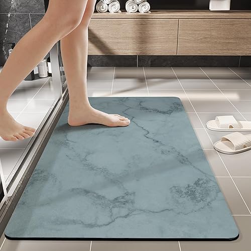 Miniatura 8 de Tapete de baño súper absorbente, de 31.5 x 19.7 pulgadas, de secado rápido, tapete de baño súper absorbente, parte inferior de goma antideslizante,