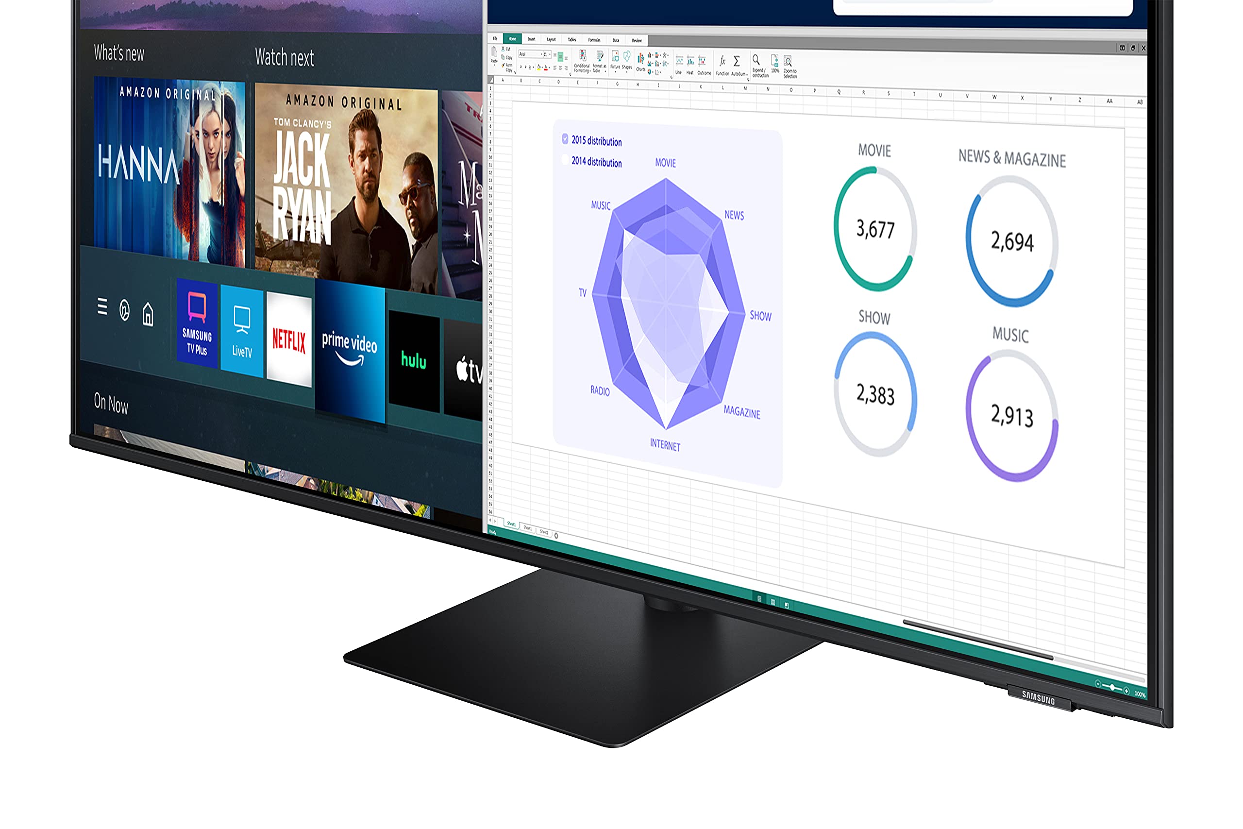 SAMSUNG 43 Inch 4K Smart Monitor, UHD Monitor, Computer Monitor, Smart