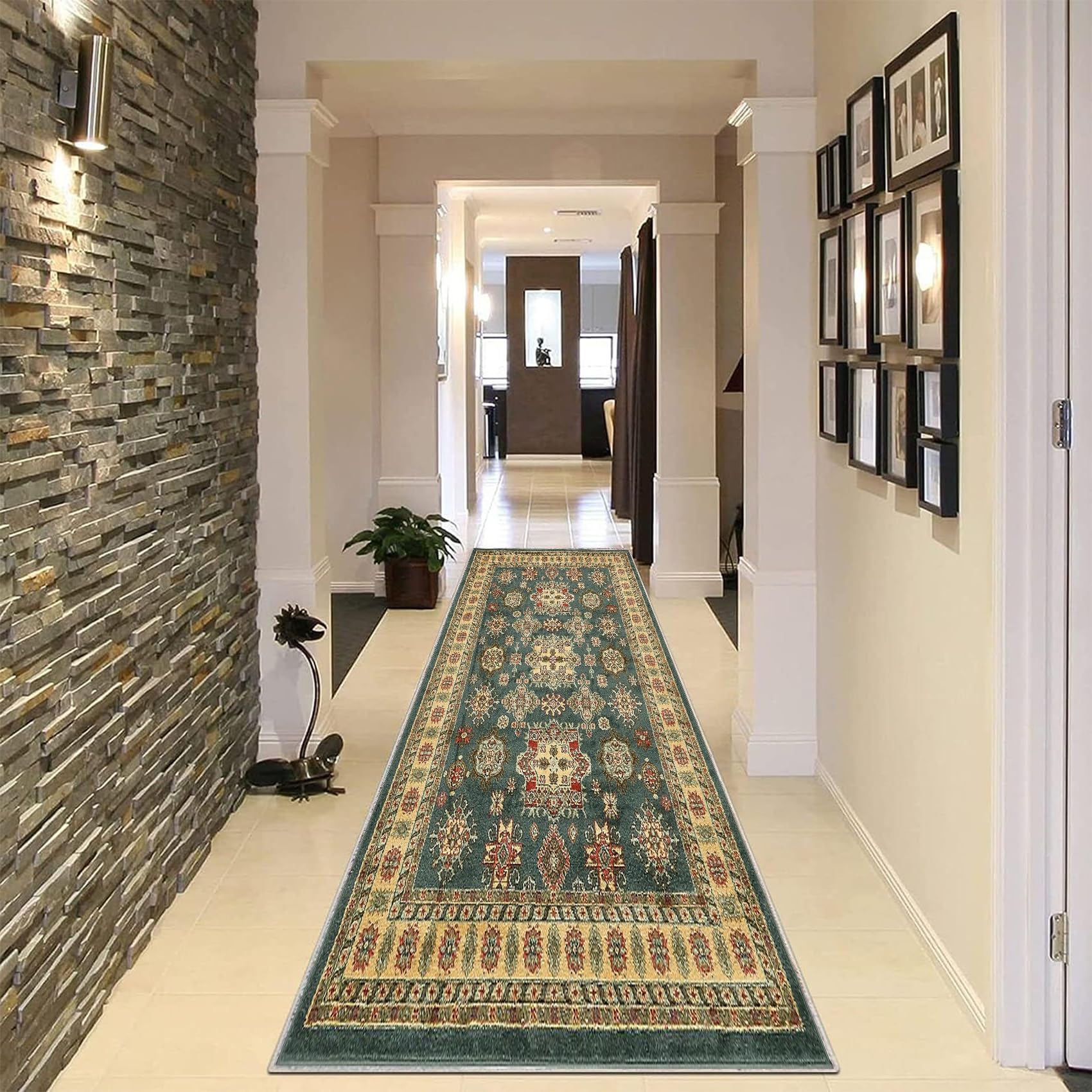 Alfombra para pasillos largos en salita y entradas azul hogar