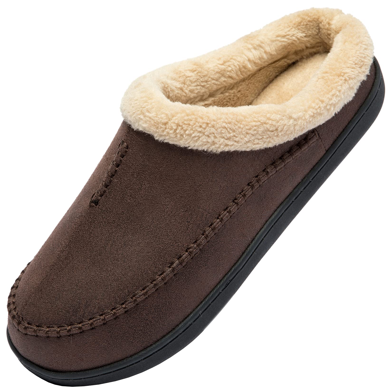 Men's Memory Foam Slippers, Warm Winter Plush Hut Shoes
