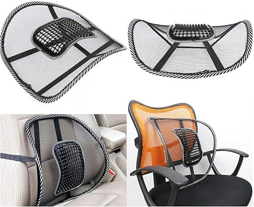 Miniatura 2 de Thaweesuk Shop Nuevo cojín de ventilación fresco de malla trasera soporte lumbar nuevo coche silla de oficina asiento de camión cubierta negra hogar