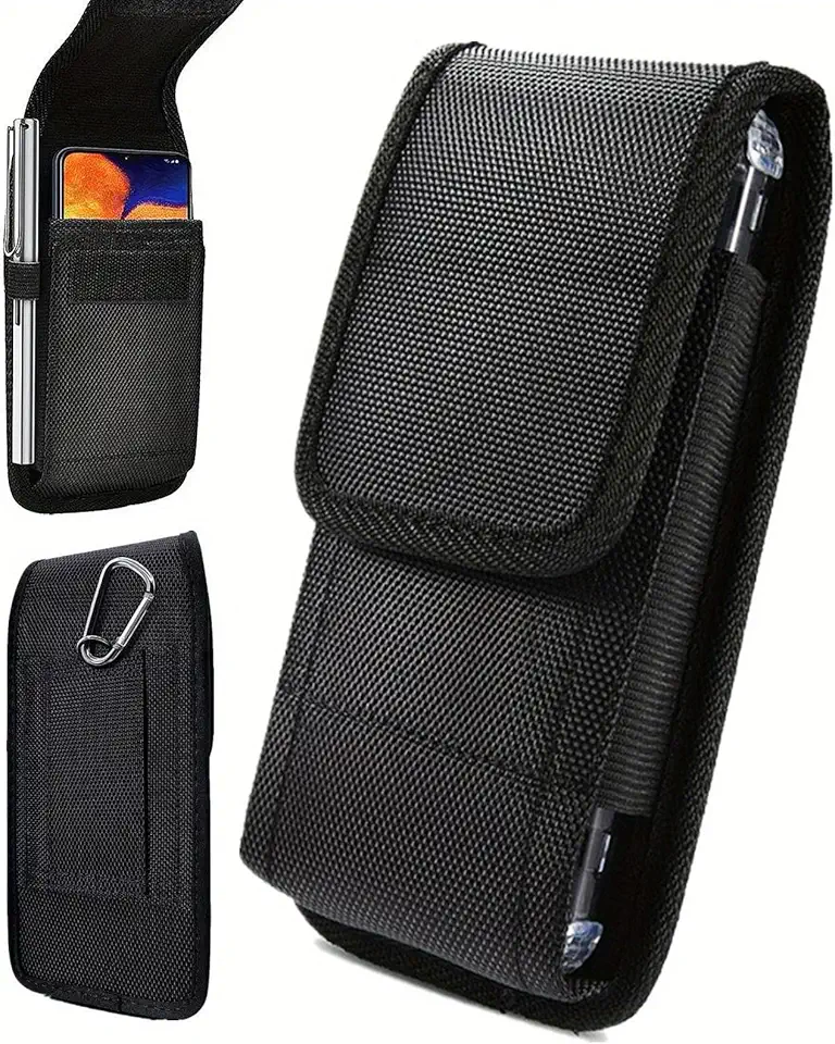 Bolsa universal para celular, capa grande de nylon com clipe para cinto serve na maioria dos smartphones