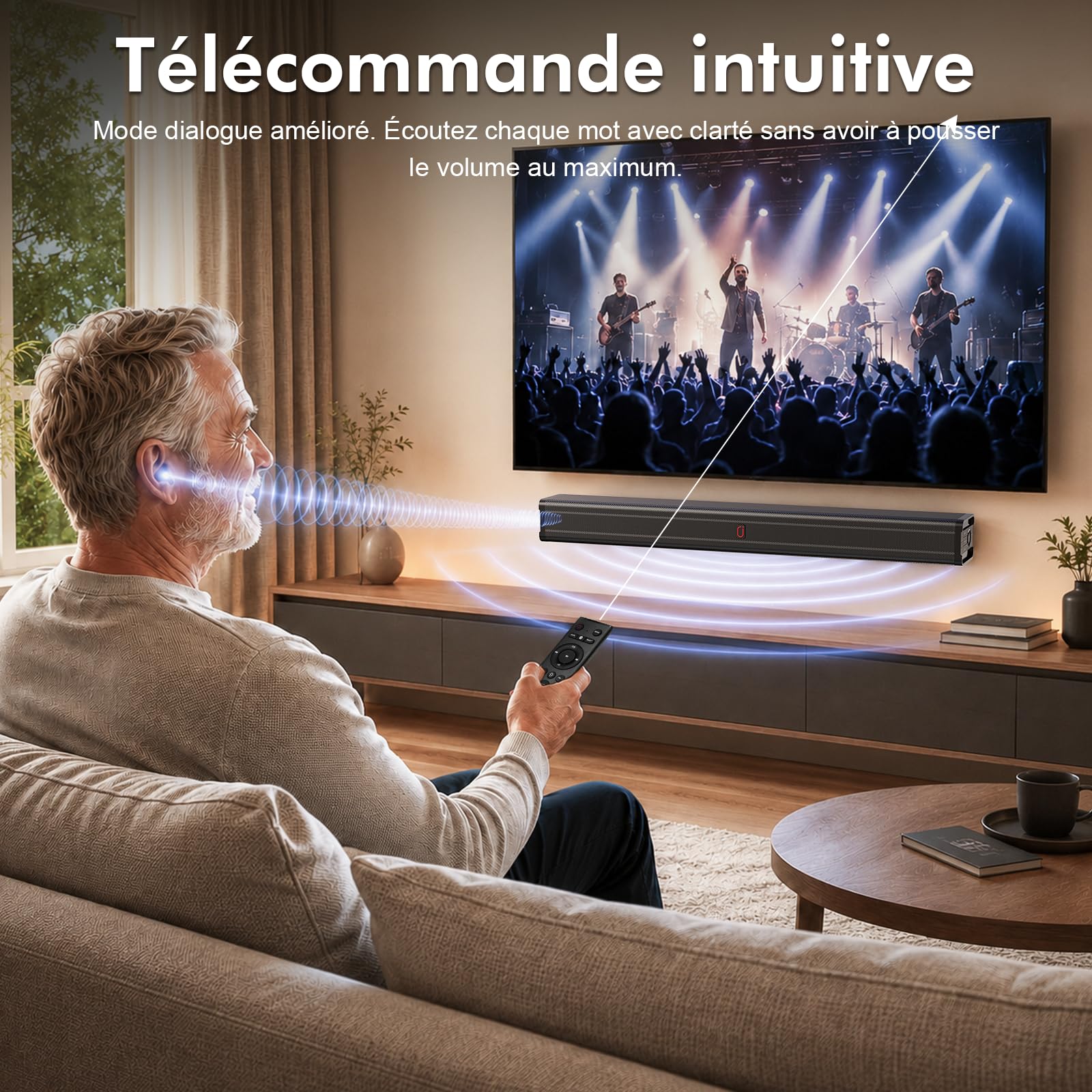 JYX Barre de Son TV 200W Puissance Crête, Soundbar 3.1 Canaux Home Cinéma avec Tweeter + Woofer 4 Pouces, Son Surround et Dialogues Clairs, Bluetooth 5.4, HDMI Arc/Optique/AUX, pour TV, PC
