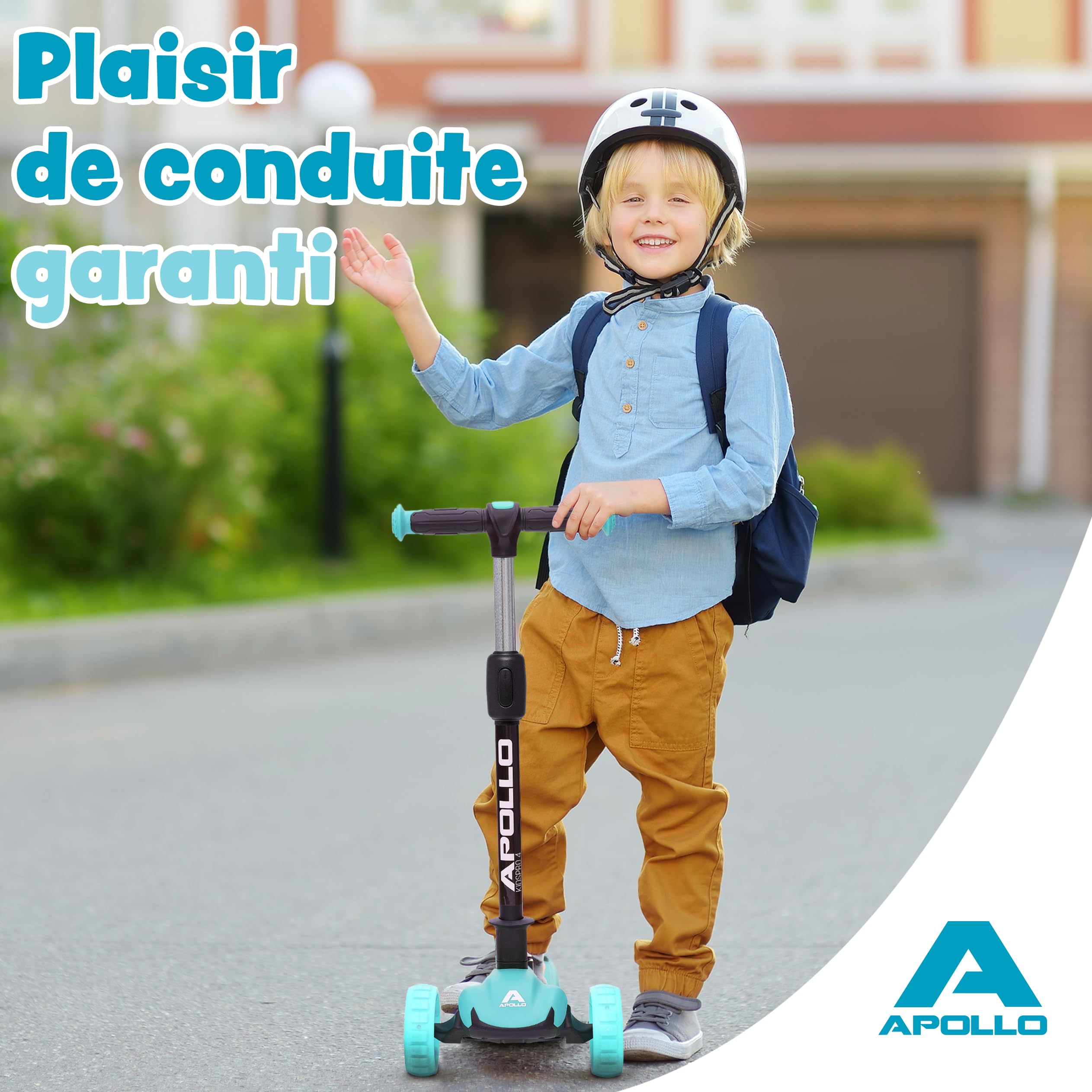 Apollo Trottinette Enfant Pliable KidsPro 4 – Trottinette Enfants 3 Roues Réglable en Hauteur - Trottinette Enfant 3 Ans et Plus - Trottinette Enfant Pliable Roues à LED – pour Filles et Garçons